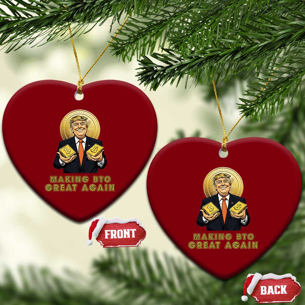 Trump Bitcoin Ceramic Ornament Make BTC Great Again Meme Coin Crypto TS02 Print Your Wear