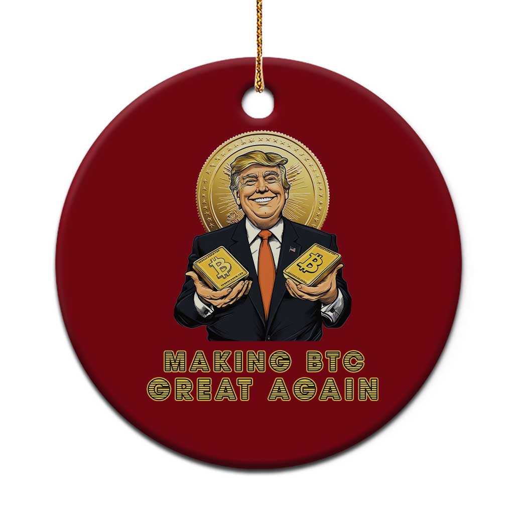 Trump Bitcoin Ceramic Ornament Make BTC Great Again Meme Coin Crypto TS02 1pc Red Print Your Wear