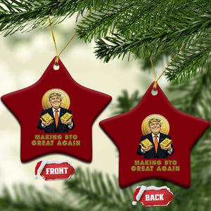 Trump Bitcoin Ceramic Ornament Make BTC Great Again Meme Coin Crypto TS02 Print Your Wear