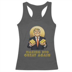 Trump Bitcoin Racerback Tank Top Make BTC Great Again Meme Coin Crypto TS02 Dark Heather Print Your Wear