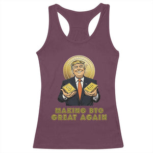 Trump Bitcoin Racerback Tank Top Make BTC Great Again Meme Coin Crypto TS02 Maroon Print Your Wear