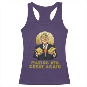 Trump Bitcoin Racerback Tank Top Make BTC Great Again Meme Coin Crypto TS02 Purple Print Your Wear