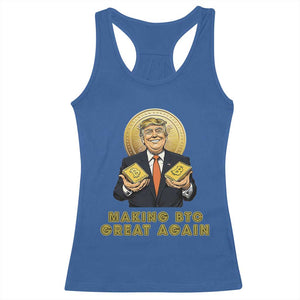 Trump Bitcoin Racerback Tank Top Make BTC Great Again Meme Coin Crypto TS02 Royal Blue Print Your Wear