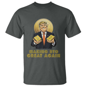 Trump Bitcoin T Shirt Make BTC Great Again Meme Coin Crypto TS02 Dark Heather Print Your Wear