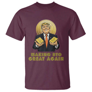 Trump Bitcoin T Shirt Make BTC Great Again Meme Coin Crypto TS02 Maroon Print Your Wear