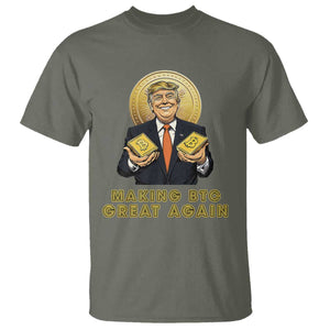 Trump Bitcoin T Shirt Make BTC Great Again Meme Coin Crypto TS02 Military Green Print Your Wear