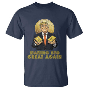 Trump Bitcoin T Shirt Make BTC Great Again Meme Coin Crypto TS02 Navy Print Your Wear