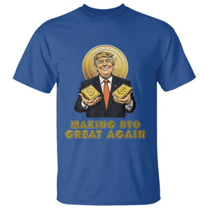 Trump Bitcoin T Shirt Make BTC Great Again Meme Coin Crypto TS02 Royal Blue Print Your Wear