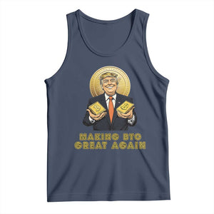 Trump Bitcoin Tank Top Make BTC Great Again Meme Coin Crypto TS02 Navy Print Your Wear