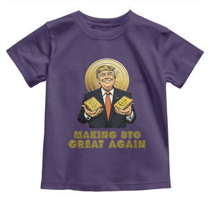 Trump Bitcoin Toddler T Shirt Make BTC Great Again Meme Coin Crypto TS02 Purple Print Your Wear