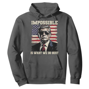 Trump 2025 Hoodie Impossible Is What We Do Best Inauguration TS02 Dark Heather Print Your Wear