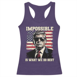 Trump 2025 Racerback Tank Top Impossible Is What We Do Best Inauguration TS02 Purple Print Your Wear