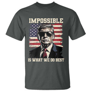 Trump 2025 T Shirt Impossible Is What We Do Best Inauguration TS02 Dark Heather Print Your Wear