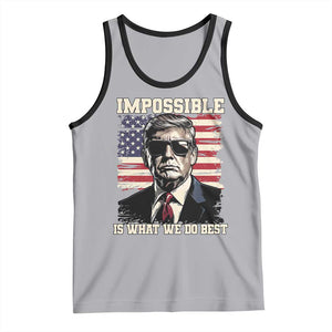 Trump 2025 Tank Top Impossible Is What We Do Best Inauguration TS02 Athletic Heather Black Print Your Wear