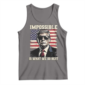 Trump 2025 Tank Top Impossible Is What We Do Best Inauguration TS02 Deep Heather Print Your Wear