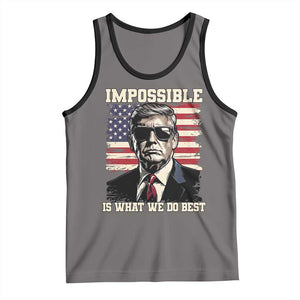Trump 2025 Tank Top Impossible Is What We Do Best Inauguration TS02 Deep Heather Black Print Your Wear