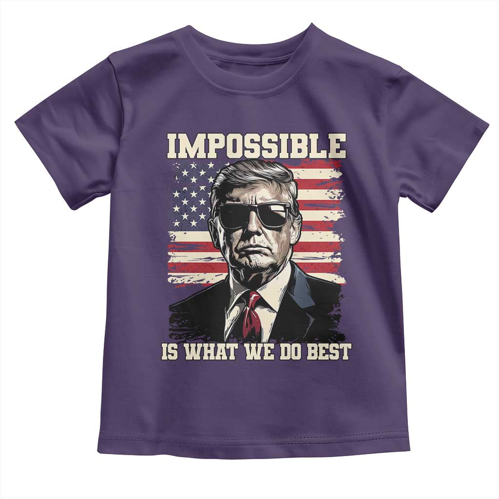 Trump 2025 Toddler T Shirt Impossible Is What We Do Best Inauguration TS02 Purple Print Your Wear