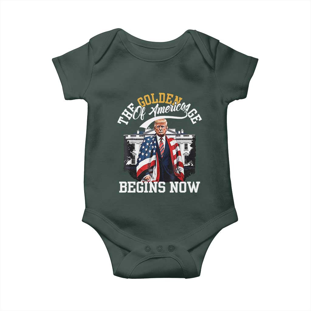 Trump 2025 Baby Onesie The Golden Age Of America Begins Right Now 47th President TS02 Print Your Wear