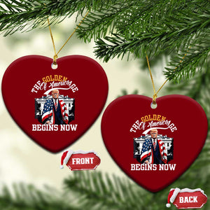 Trump 2025 Ceramic Ornament The Golden Age Of America Begins Right Now 47th President TS02 Print Your Wear