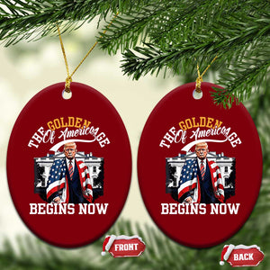 Trump 2025 Ceramic Ornament The Golden Age Of America Begins Right Now 47th President TS02 Print Your Wear