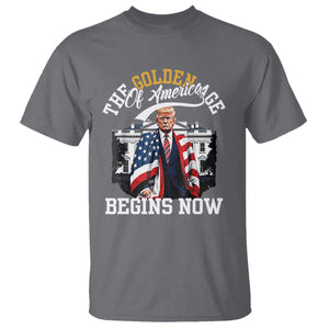Trump 2025 T Shirt The Golden Age Of America Begins Right Now 47th President TS02 Charcoal Print Your Wear