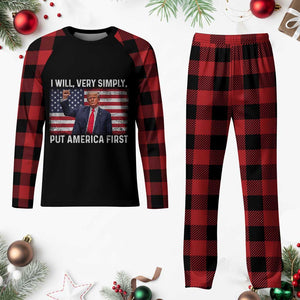 Trump 2025 Plaid Pajama Set The Golden Age Of America Begins Right Now American Flag TS02 Buffalo Plaid Print Your Wear