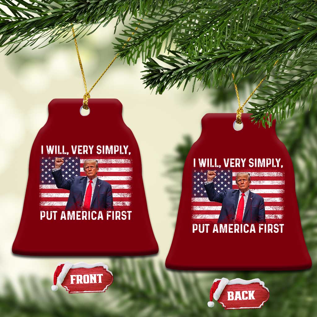 Trump 2025 Ceramic Ornament The Golden Age Of America Begins Right Now American Flag TS02 Print Your Wear