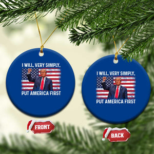 Trump 2025 Ceramic Ornament The Golden Age Of America Begins Right Now American Flag TS02 1pc Blue Print Your Wear