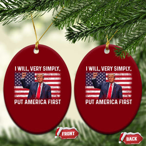Trump 2025 Ceramic Ornament The Golden Age Of America Begins Right Now American Flag TS02 Print Your Wear