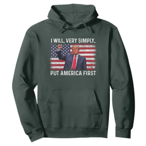 Trump 2025 Hoodie The Golden Age Of America Begins Right Now American Flag TS02 Dark Forest Green Print Your Wear