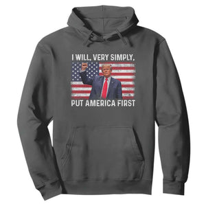Trump 2025 Hoodie The Golden Age Of America Begins Right Now American Flag TS02 Dark Heather Print Your Wear