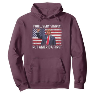 Trump 2025 Hoodie The Golden Age Of America Begins Right Now American Flag TS02 Maroon Print Your Wear