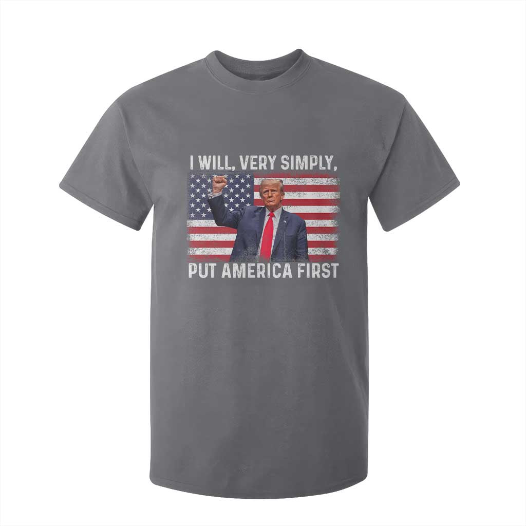 Trump 2025 T Shirt For Kid The Golden Age Of America Begins Right Now American Flag TS02 Charcoal Print Your Wear