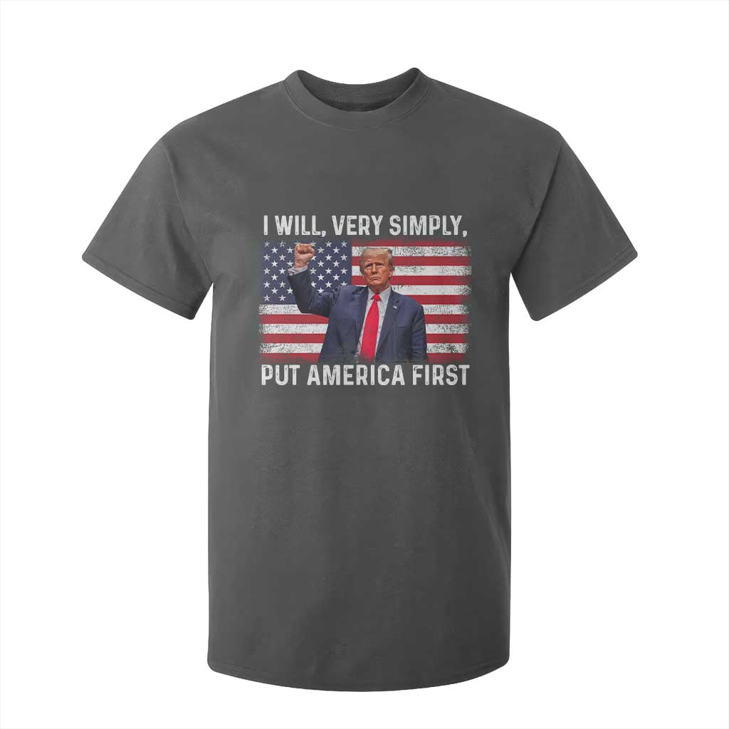 Trump 2025 T Shirt For Kid The Golden Age Of America Begins Right Now American Flag TS02 Dark Heather Print Your Wear