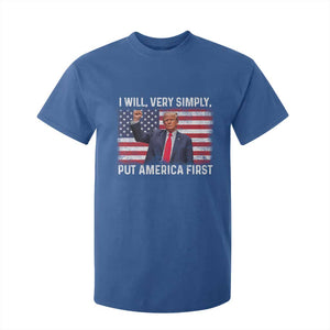 Trump 2025 T Shirt For Kid The Golden Age Of America Begins Right Now American Flag TS02 Royal Blue Print Your Wear
