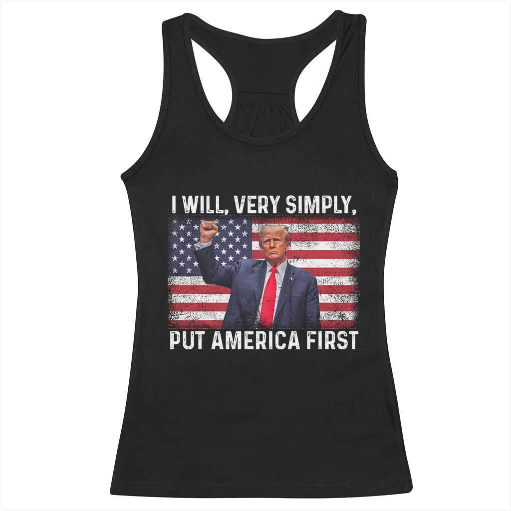 Trump 2025 Racerback Tank Top The Golden Age Of America Begins Right Now American Flag TS02 Black Print Your Wear