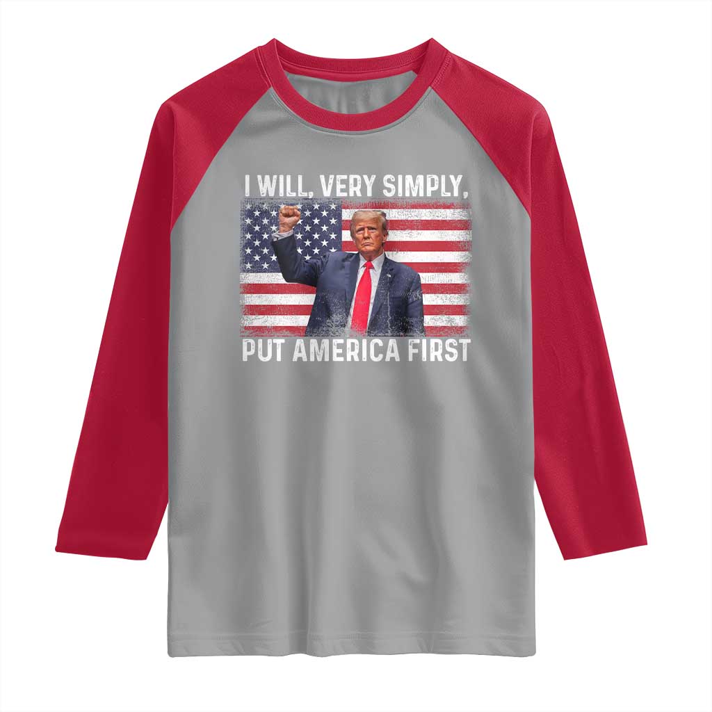 Trump 2025 Raglan Shirt The Golden Age Of America Begins Right Now American Flag TS02 Sport Gray Red Print Your Wear