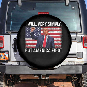Trump 2025 Spare Tire Cover The Golden Age Of America Begins Right Now American Flag TS02 No hole Black Print Your Wear