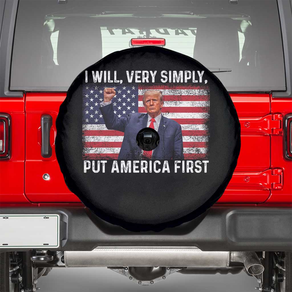 Trump 2025 Spare Tire Cover The Golden Age Of America Begins Right Now American Flag TS02 Black Print Your Wear