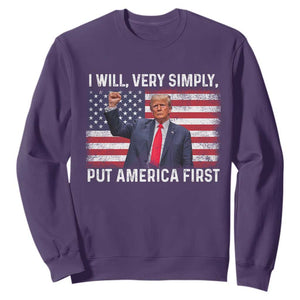 Trump 2025 Sweatshirt The Golden Age Of America Begins Right Now American Flag TS02 Purple Print Your Wear
