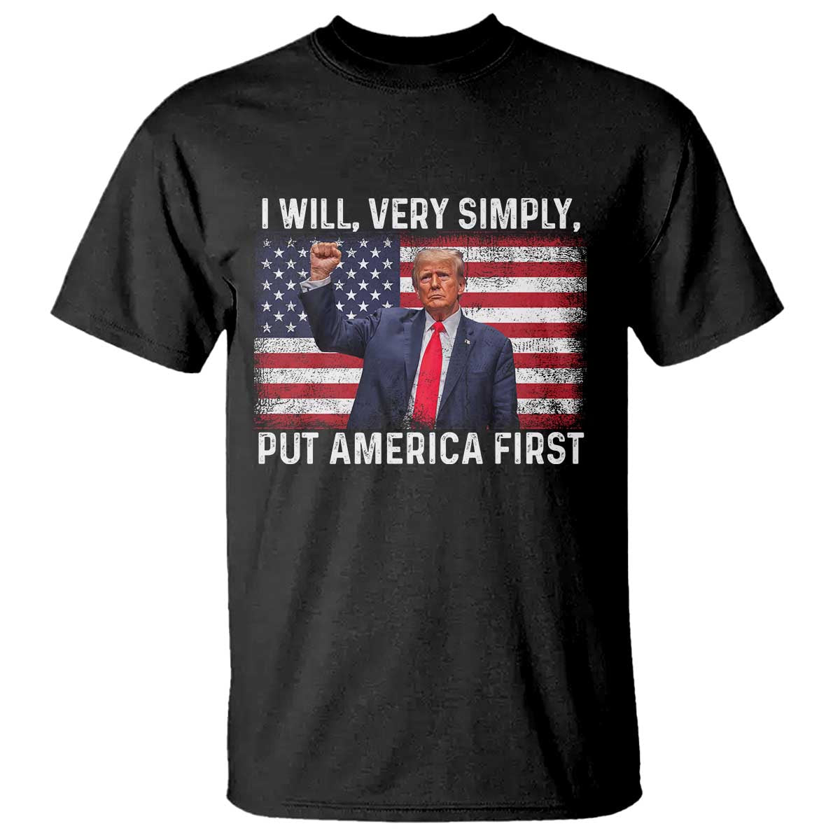 Trump 2025 T Shirt The Golden Age Of America Begins Right Now American Flag TS02 Black Print Your Wear
