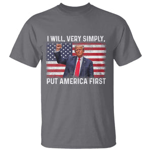 Trump 2025 T Shirt The Golden Age Of America Begins Right Now American Flag TS02 Charcoal Print Your Wear