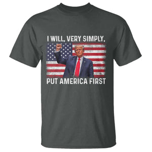 Trump 2025 T Shirt The Golden Age Of America Begins Right Now American Flag TS02 Dark Heather Print Your Wear