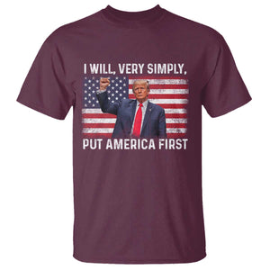 Trump 2025 T Shirt The Golden Age Of America Begins Right Now American Flag TS02 Maroon Print Your Wear