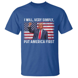 Trump 2025 T Shirt The Golden Age Of America Begins Right Now American Flag TS02 Royal Blue Print Your Wear