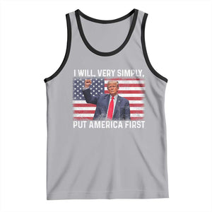 Trump 2025 Tank Top The Golden Age Of America Begins Right Now American Flag TS02 Athletic Heather Black Print Your Wear