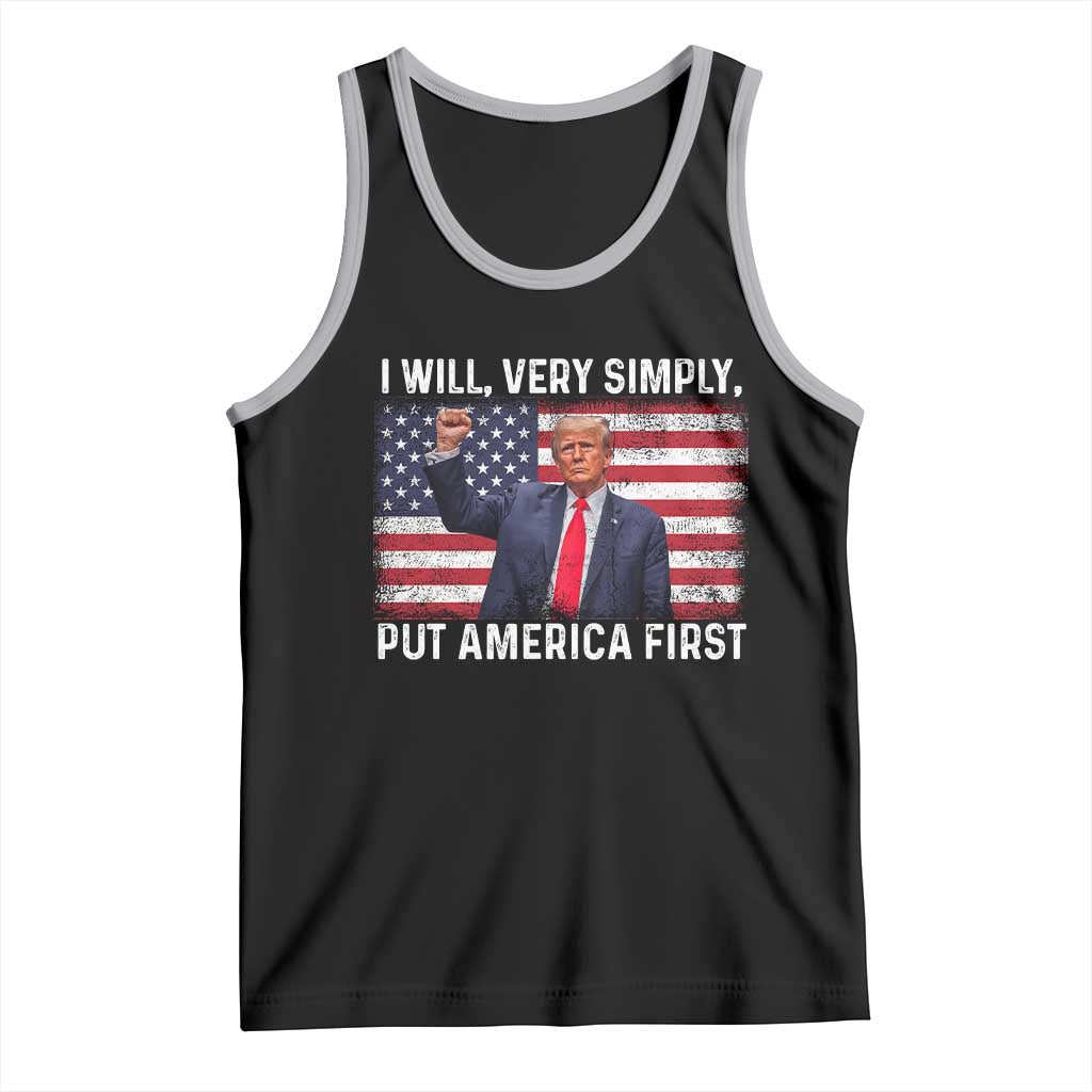 Trump 2025 Tank Top The Golden Age Of America Begins Right Now American Flag TS02 Black Athletic Heather Print Your Wear