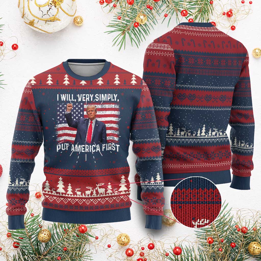 Trump 2025 Knit Sweatshirt The Golden Age Of America Begins Right Now American Flag TS02 Burgundy Print Your Wear