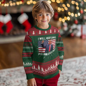 Trump 2025 Knit Sweatshirt The Golden Age Of America Begins Right Now American Flag TS02 Christmas Print Your Wear