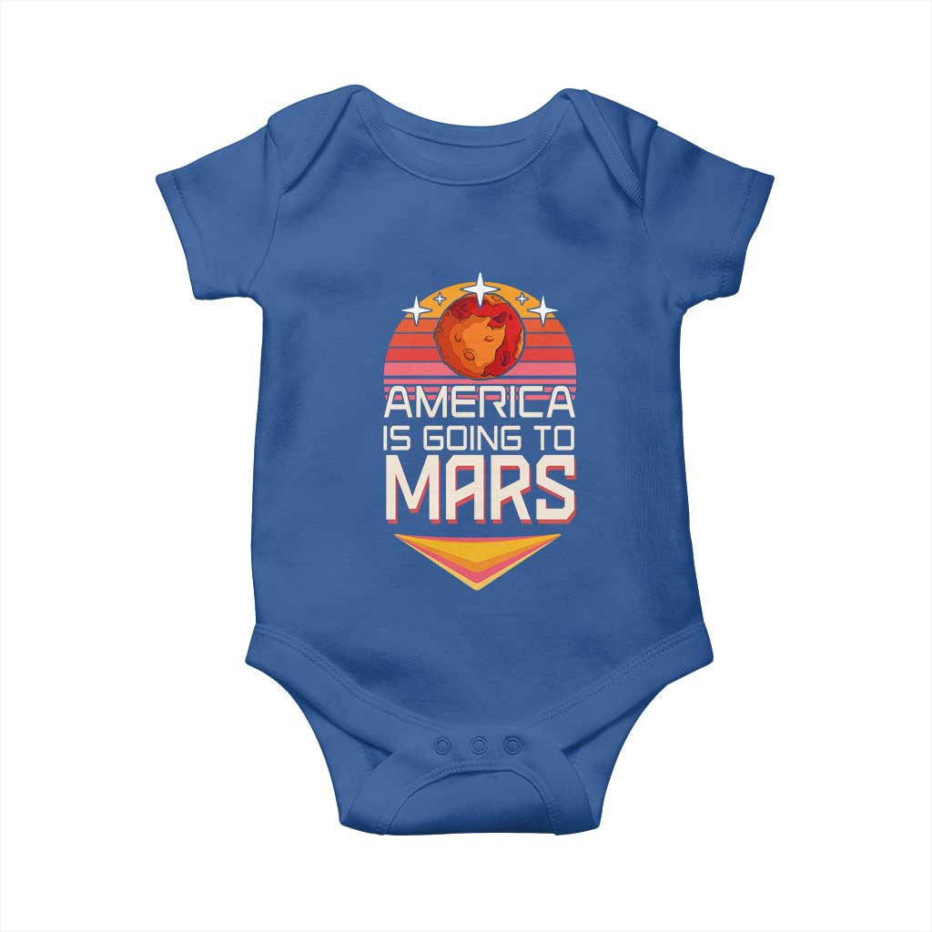 Trump 2025 Baby Onesie America Is Going To Mars Funny USA Patriotic Party TS02 Royal Blue Print Your Wear